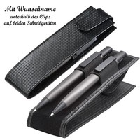 Schreibset Mit Namensgravur - Kugelschreiber + Druckbleistift - Aus Metall
