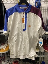 NIKE SUPREME COURT POLO SHIRT VINTAGE M AGASSI MAI INDOSSATA NUOVA anni 90 MC ENROE