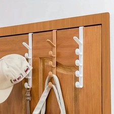 Over The Door Hook Rack Hanger 5 Hooks Clothes Towel Coat Bag Purse Organizer UK
