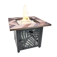 Endless Summer Darby 30 Inch Square Outdoor UV Printed LP Gas Fire Pit? Table