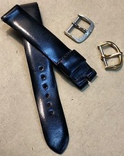 Vintage T C Black Shell Cordovan 5/8R Or 16mm Watch Band