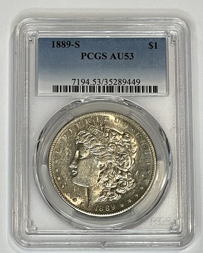 1889-S Morgan Silver Dollar PCGS AU53 ~ Nice Original Coin ~ Free Shipping