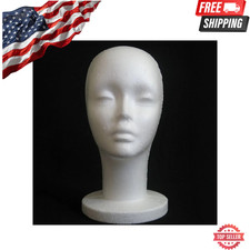 Mannequin Head for Wigs Foam Female Model Head Glasses Hat Hairpieces Display