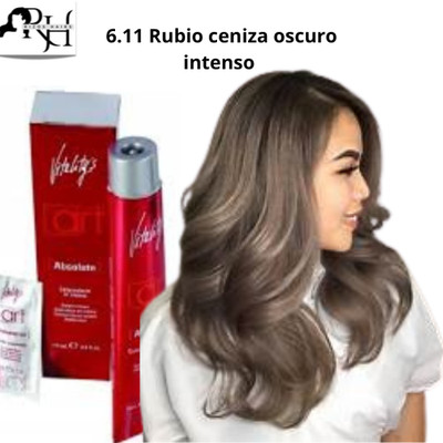 Tinte Vitality's 6.11 Rubio ceniza oscuro intenso colores para cabellos 100 ml