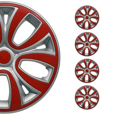#ad #ad 14quot; Wheel Rim Cover fits Universal Guard Hub Caps Durable ABS Gray Red Matte $54.95