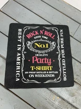 Vtg 80’s Artwork- Rock And Roll Good Time Party Felt Print #124