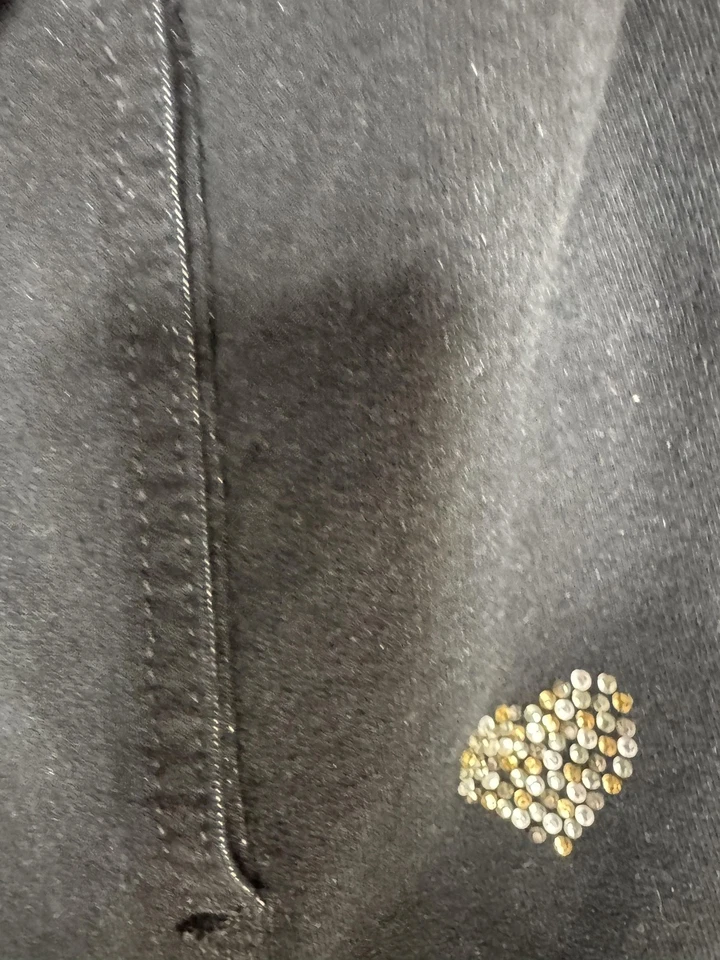 Quacker Factory DreamJeannes Jacket Womens Large Black Rhinestone Studded Denim - Image 4 of 4