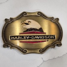 Vintage Harley Davidson Belt Buckle Eagle Head Scroll Edge 1978 Raintree