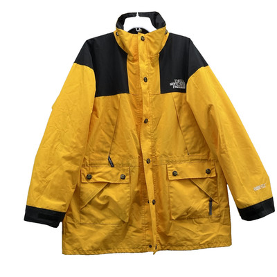Vintage North Face Gore-Tex Mountain Guide Jacket Men XL Yellow 90s Outdoor Camp