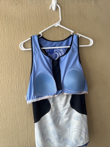 Zero Xposur swim Tankini Top Size XL 14 Racerback padded zip up sleeveless - Picture 9 of 9