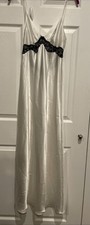 Vtg Fredrick s Of Hollywood Nightgown Sm White Long Lace Lingerie Dress Y2K