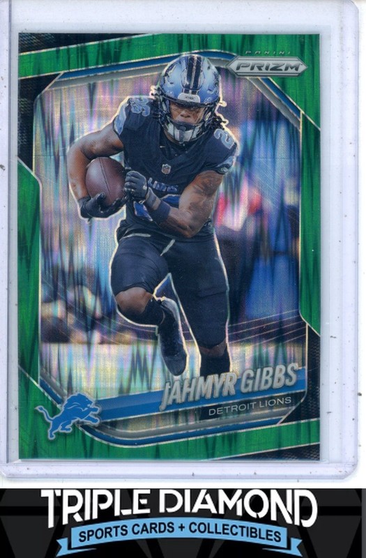2025 Panini Prizm Jahmyr Gibbs Green Flash Prizm Lions AE234