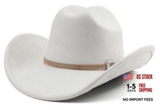 Big Cowboy Hat for Women Men Wide Brim Cowgirls Beach Cattleman Medium Ivory