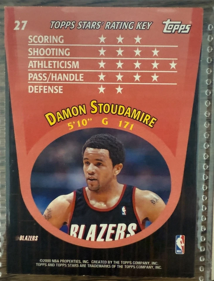 2000-01 Topps Stars #27 Damon Stoudamire - Image 2 of 2
