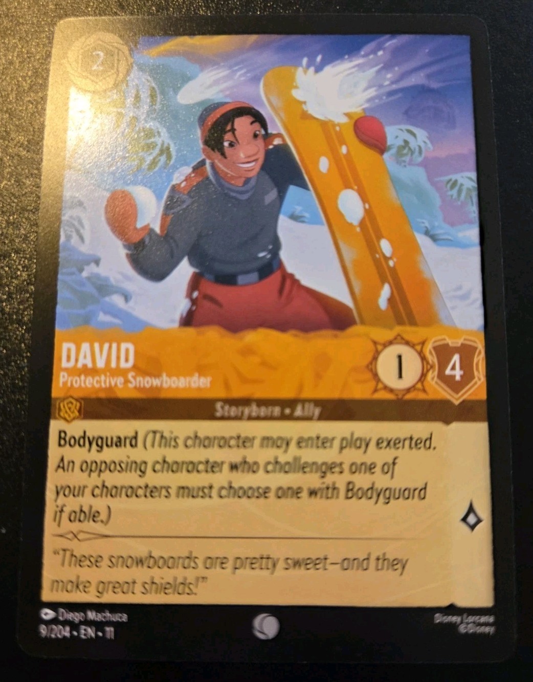 David - Protective Snowboarder 9/204 Common Winterspell Disney Lorcana TCG
