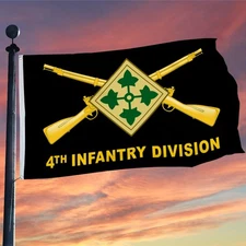 4th Infantry Division Flag US Army Military Flag 3x5Feet with Brass Grommets