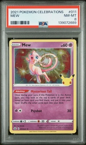 2021 POKEMON CELEBRATIONS #011 MEW PSA 8