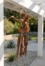Handmade Wooden Carved Mama & Baby Bird in Ne...