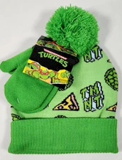 Teenage Mutant Ninja Turtles Toddler Boys or Girls Knit Beanie and Gloves 2T-5T