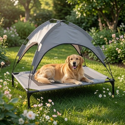 Zoofari Dog Lounger Hundebett Sonnenschutz Outdoor Liege Anthrazit Grau 1 Set