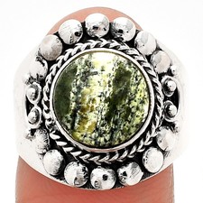 Natural Chrysotile 925 Sterling Silver Ring s.8 Jewelry R-1399