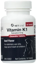 Vet One Vitamin K1 Chewable Tablets - Vitamin K1 for Dogs, Beef-Flavored...
