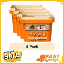  4 pack Gorilla All Purpose Wood Filler, Natural Finish, 16 Ounce Tub
