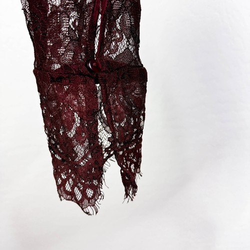 Free People Marlie mini abito pizzo velluto fata capriccioso vino uva taglia S nuovo con etichette - Foto 5 di 12