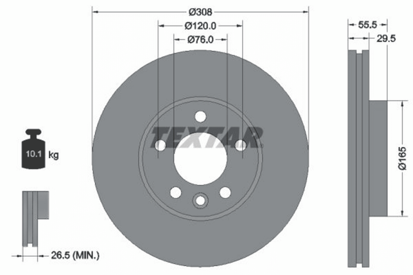 2X Bremsscheibe Vorderachse FüR Vw Touareg California T5 Camper T6 Multivan-image