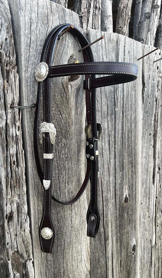 Outstanding Handmade SILVER BROW BAND HEADSTALL By TONY Of NEVADA - Image 3 of 4