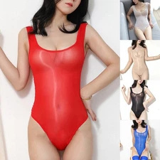 Women's High Cut Bikini Thong Leotard Sexy Bodysuit Underwear and Swimwear