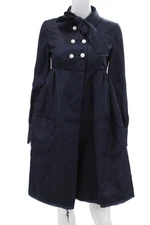 Geoffrey Beene Womens Double Breasted Tied Collared Neckline Dress Blue Size S