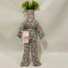 NWT 12" Dammit Doll Stress Relief Stuffed Plush Blue Red Floral