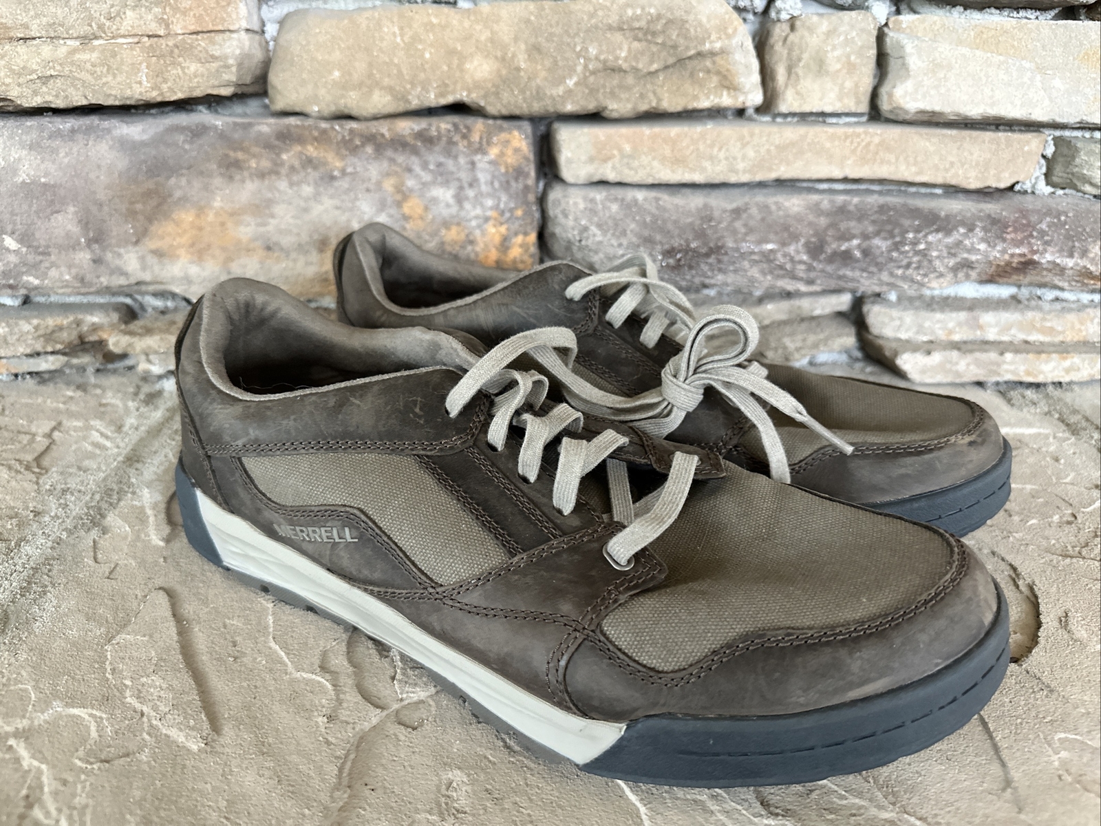 Scarpa casual Merrell uomo Berner Shift pizzo performance J91411 boulder taglia 12M