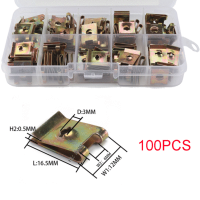 DEMOTOR PERFORMANCE Speed Fasteners Screw Size 6 U Clips Spire Auto Captive Nut Clip,160 pcs DEMOTOR PERFORMANCE Speed Fasteners Screw Size 6 U Clips Spire Auto Captive Nut Clip,160 pcs