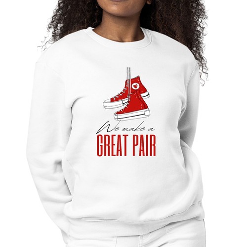 Womens Graphic Sweatshirt Say it Soul - we Make a Great Pair - Picture 12 of 70