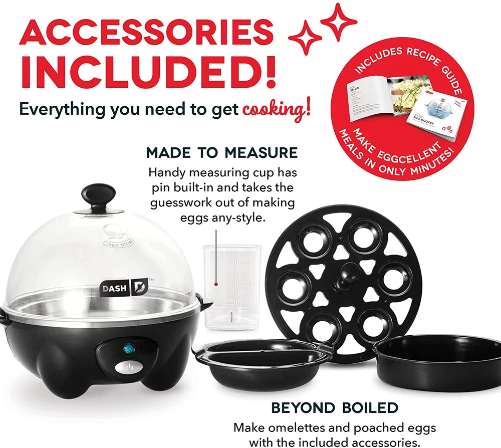 DASH Rapid Egg Cooker 6-Egg Capacity Electric Hard Boiled Egg Maker