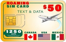 SpeedTalk USA Canada Mexico 5G 4G GSM SIM Card - Rollover 1250 Text Data 180-Day