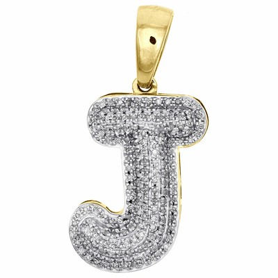 10K Yellow Gold Diamond Initial J 