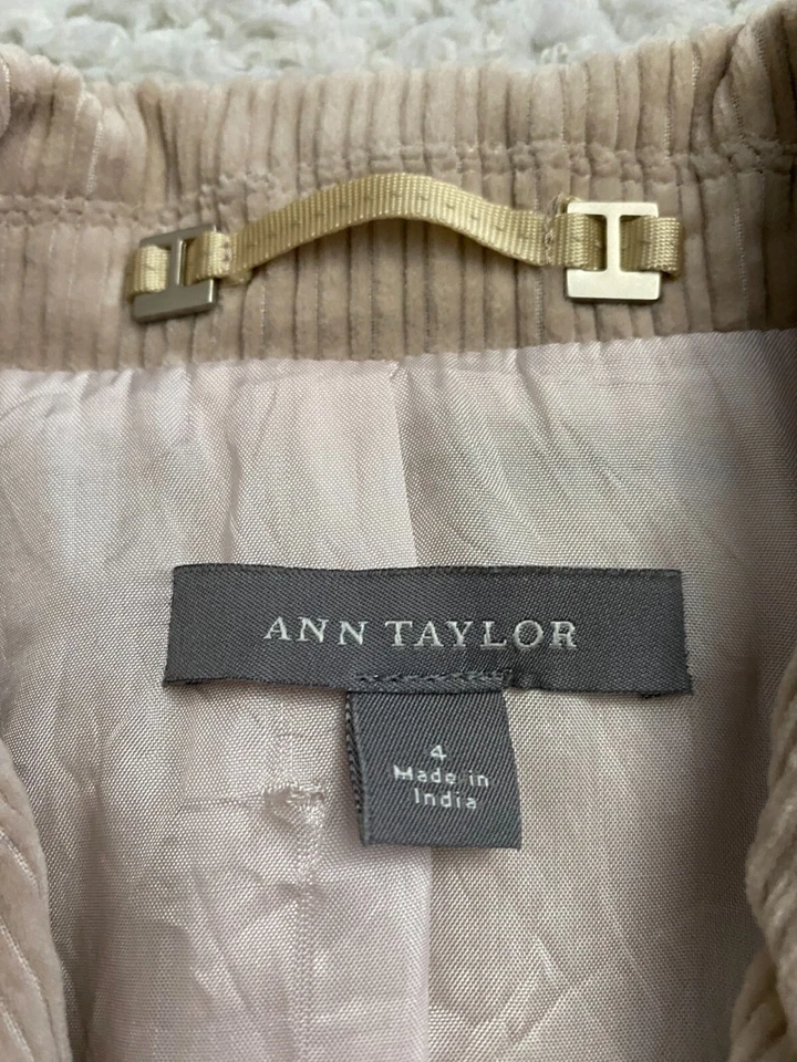 Blazer Ann Taylor Mujer Manga Larga Pana con Bolsillos Marrón Claro Talla 4 Foto 4 de 4