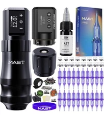Mast Mini Professional Tattoo Kit - Cordless Tattoo Pen Machine Beginner Recharg