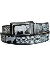 Cinto Vaquero Piteado Toro Cinto charro Bordado Western Embroidered Cowboy Belt