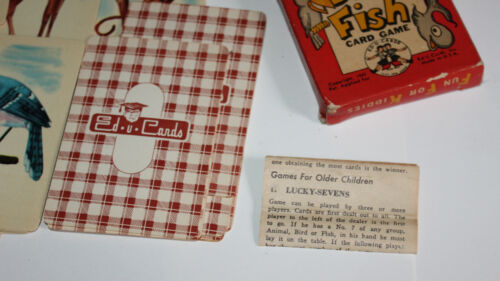 Vintage Animal Bird Fish Card Game 1940s ED-U Cards CT6 - Picture 6 of 7