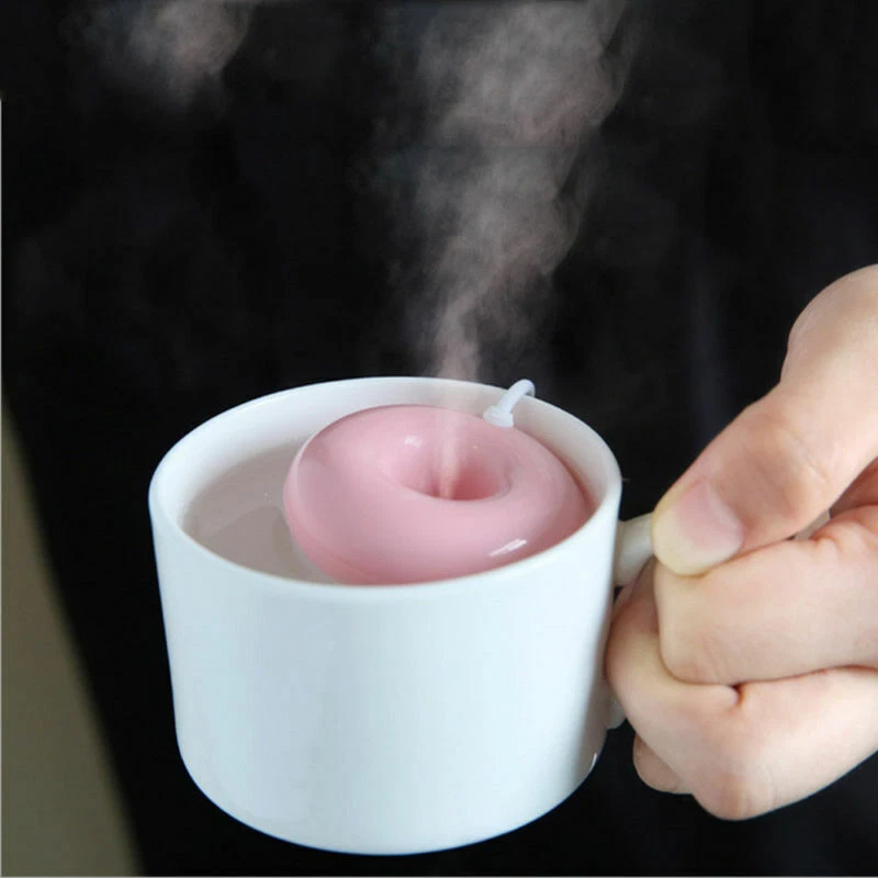 Mini USB Donut Humidifier Floating Air Fresher Mist Maker Aroma Diffuser - Image 2 of 4