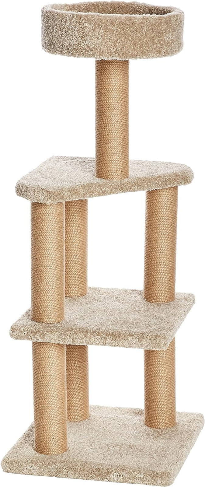 Tiragraffi ad albero per gatti, L (45L x 45W x 117H cm), Beige