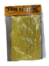 Vtg NOS Nautical Look Fish Net 14Ft. x 5Ft. Nautical Decor / Yellow