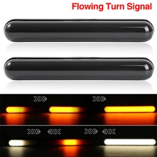 2x 13CM Marker Side Clearance Light Strip DRL Daytime Running White Turn Signal