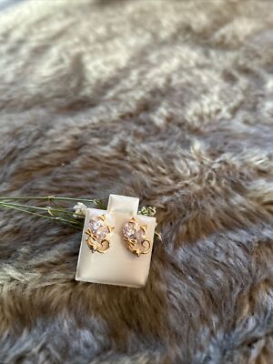 Aretes De Gatito De Oro Laminado 