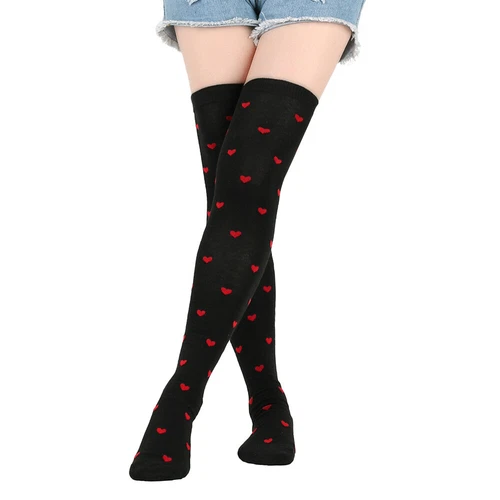 Nuevo Mujeres Sobre las Rodillas Extra Largo Muslo Alto Corazón Labios Fiesta Calcetines Amor Calcetines - Imagen 8 de 40
