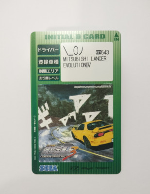 Japanese SEGA Initial D Card Arcade Stage Version 3 LANCER EVOLUTION V 2004/RX-7